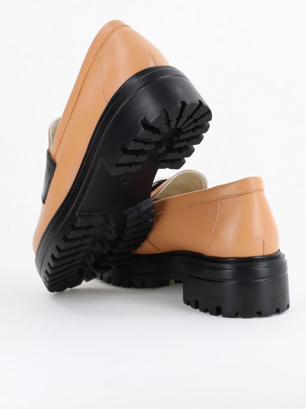 Pantofi casual damă din piele naturală, Cappuccino Leofex BS024LE2404002 12
