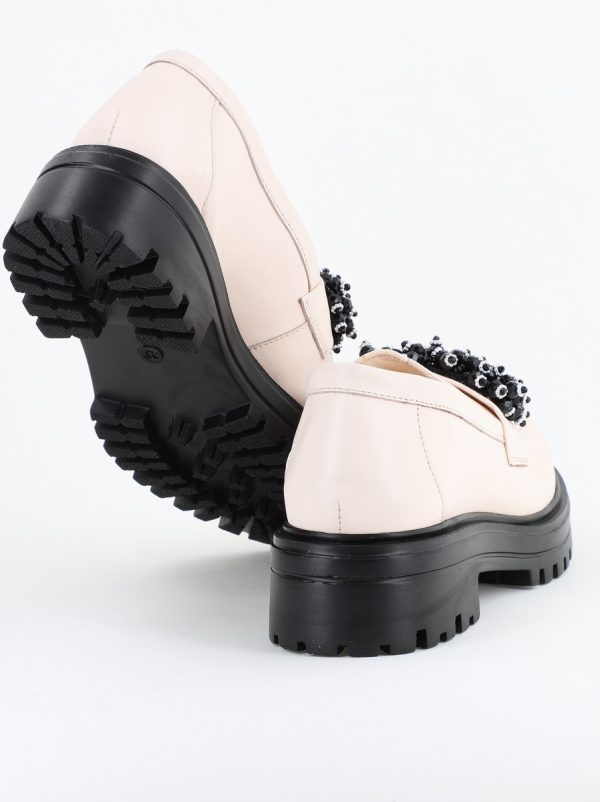 Pantofi casual damă din piele naturală, Leofex Crem Box BS035LE2404006 8