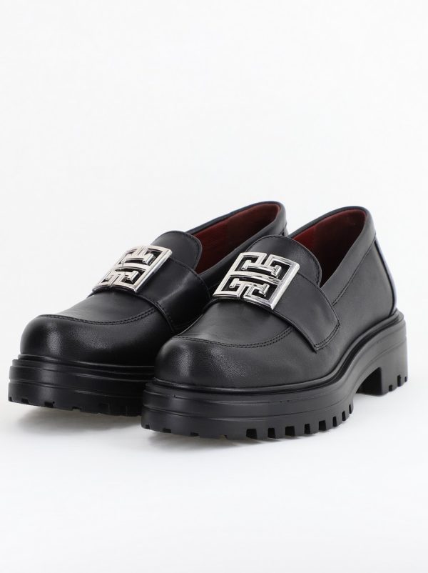 Pantofi casual damă din piele naturală, Negru Leofex BS024LE2404001 10