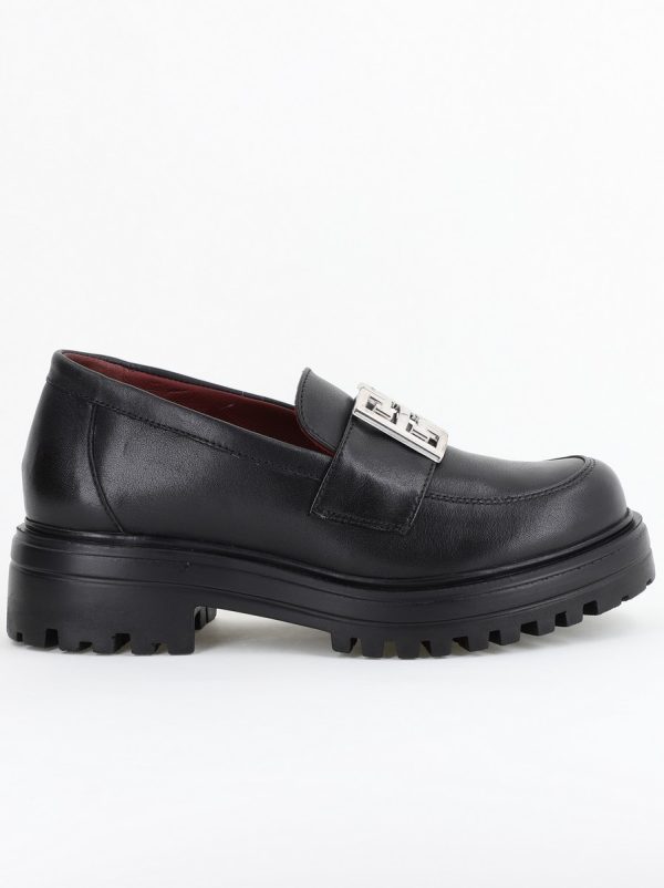 Pantofi casual damă din piele naturală, Negru Leofex BS024LE2404001 13