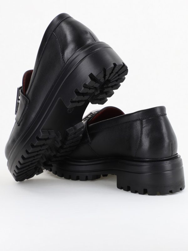 Pantofi casual damă din piele naturală, Negru Leofex BS024LE2404001 12