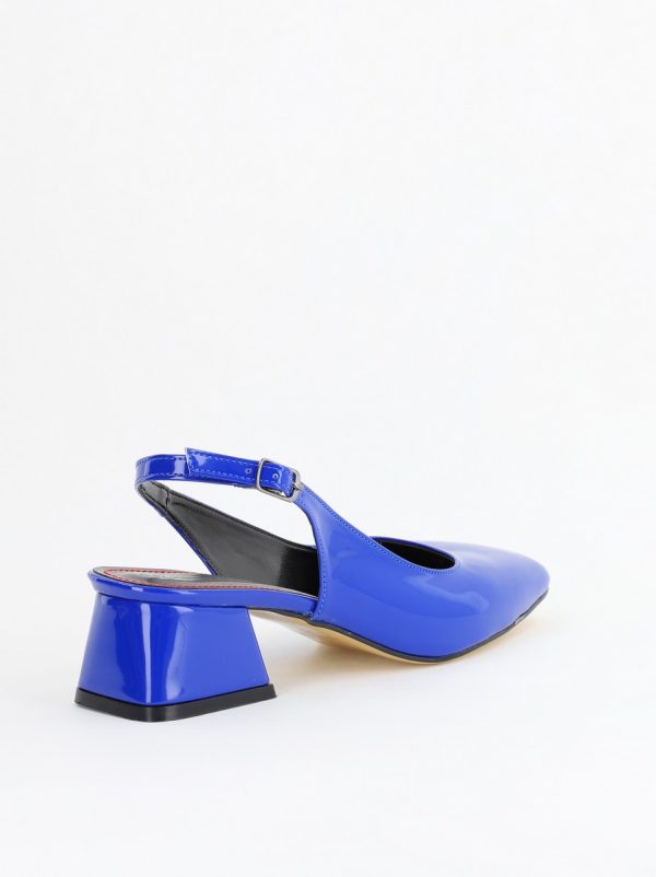 Pantofi Damă cu Toc Gros din Piele Ecologică culoare albastru (BS420AY2404134) 8