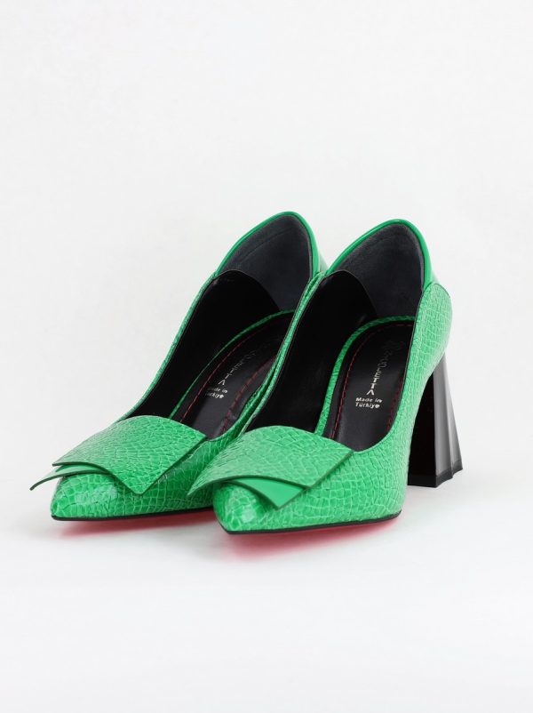 Pantofi Damă cu Toc Gros din Piele Ecologică Verde Benetton (BS2002D2404154) 5