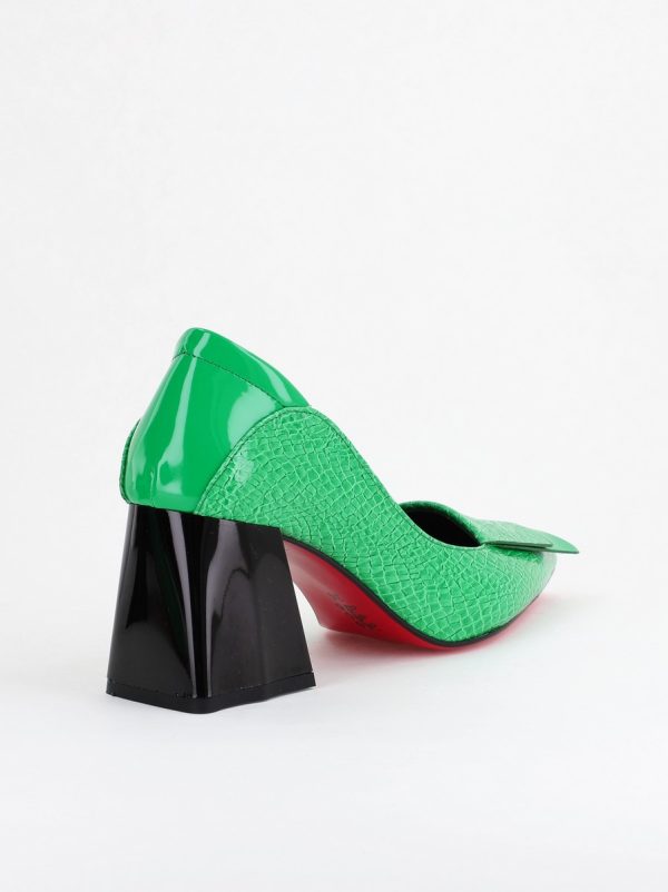 Pantofi Damă cu Toc Gros din Piele Ecologică Verde Benetton (BS2002D2404154) 9