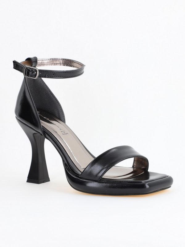 Incaltaminte Dama - Sandale elegante pentru femei cu toc subțire din piele ecologică de culoare negru (BS001HSN2404179)