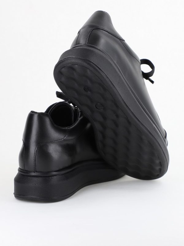 Sneakers damă din piele naturală, Negru Box Leofex BS074LE24040011 8