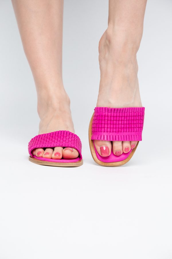 Papuci Damă Fără Toc din Piele Naturală culoare Fuchsia Nicoletta (BS21TR2405528) 171