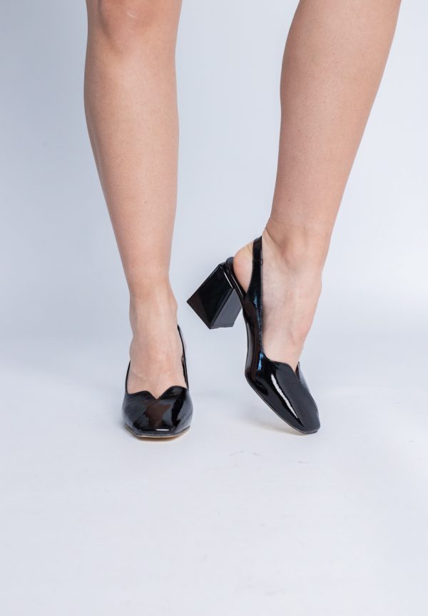 Pantofi cu Toc Eleganti Decupați din Piele Ecologica culoare Negru - BS1231AY2405274 175