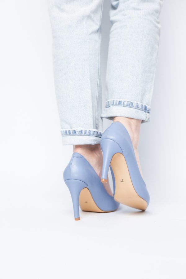 Pantofi Dama cu Toc Subtire Stiletto Piele Ecologică albastru (BS799AY2405420) 177