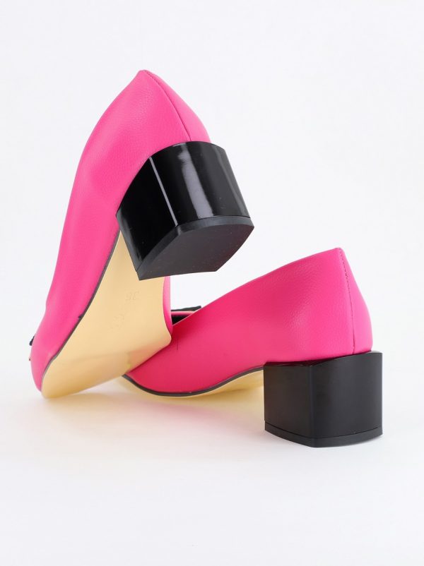 Pantofi cu Toc Eleganti cu Pietricele din Piele Ecologică culoare Fuchsia- BS131AY2405266 174