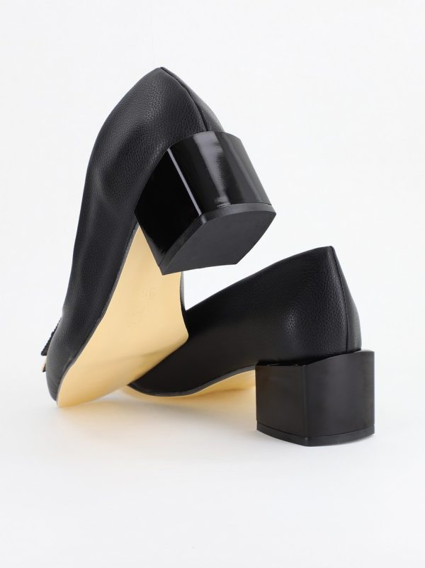 Pantofi cu Toc Eleganti cu Pietricele din Piele Ecologică culoare Negru - BS131AY2405267 6