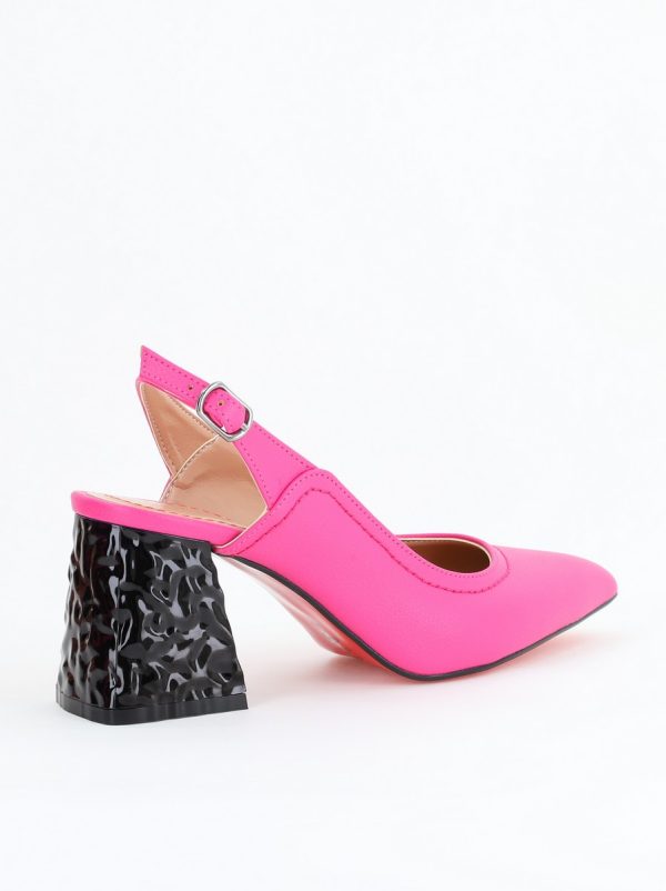 Pantofi cu Toc Eleganti Decupați din Piele Ecologica culoare Fuchsia - BS774AY2404259 8