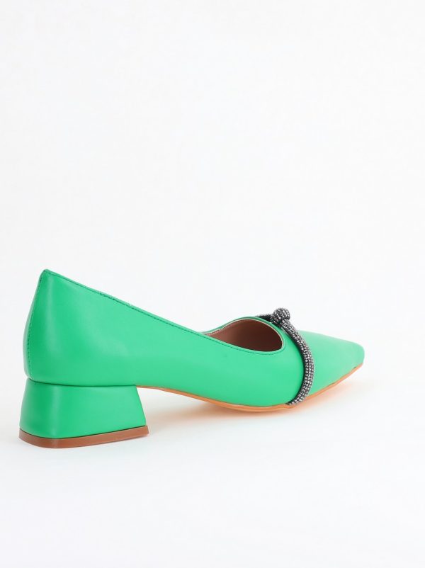 Pantofi Damă cu Toc Jos din Piele Ecologică culoare Verde (BS021AY2405462) 180