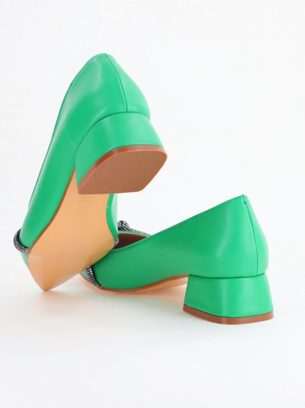 Pantofi Damă cu Toc Jos din Piele Ecologică culoare Verde (BS021AY2405462) 176