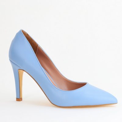 Pantofi Dama cu Toc Subtire Stiletto Piele Ecologică albastru (BS799AY2405420)