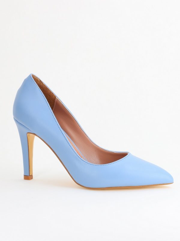 Incaltaminte Dama - Pantofi Dama cu Toc Subtire Stiletto Piele Ecologică albastru (BS799AY2405420)