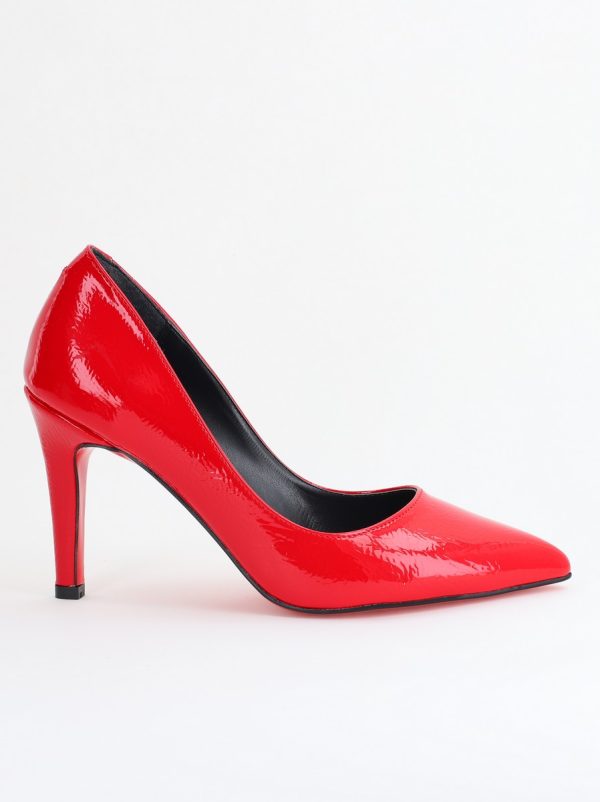 Pantofi Dama cu Toc Subtire Stiletto Piele Ecologică rosu (BS799AY2405422) 176