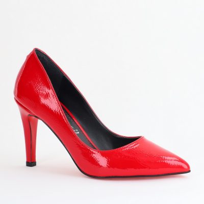 Pantofi Dama cu Toc Subtire Stiletto Piele Ecologică rosu (BS799AY2405422)