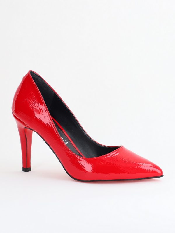 Incaltaminte Dama - Pantofi Dama cu Toc Subtire Stiletto Piele Ecologică rosu (BS799AY2405422)