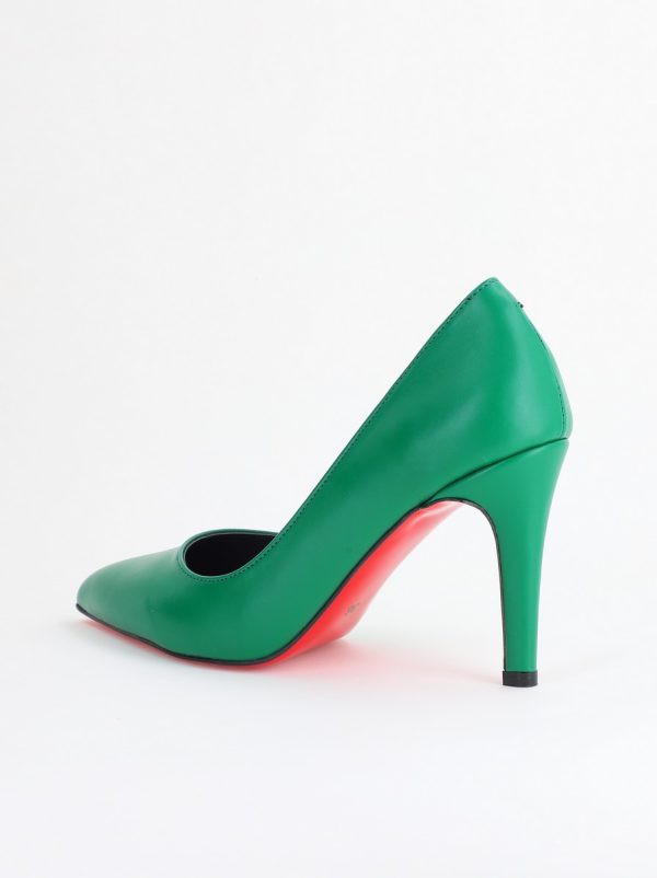 Pantofi Dama cu Toc Subtire Stiletto Piele Ecologică verde (BS799AY2405421) 179