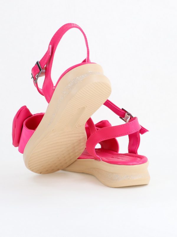 Sandale pentru femei cu fundiță din piele ecologică, culoarea Fuchsia (BS410SN2404251) 181