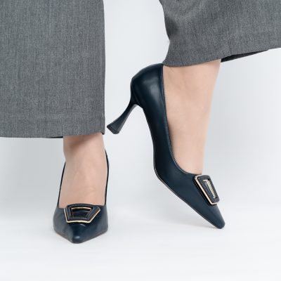 Pantofi Damă Stiletto Bleumarin Mat din Piele Ecologică (BS0202AY2411197)