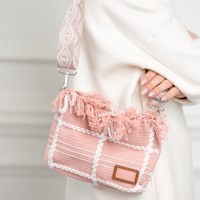 Poșetă Damă Crossbody Roz Material Textil David Jones