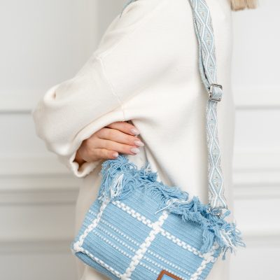 Poșetă Damă Crossbody Albastră Material Textil David Jones