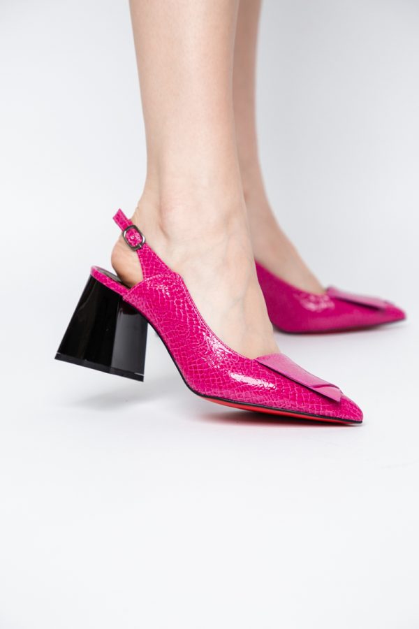 Pantofi damă cu Toc Eleganti Decupați din Piele Ecologica culoare Roz Fuchsia - BS20021AY2405592 175
