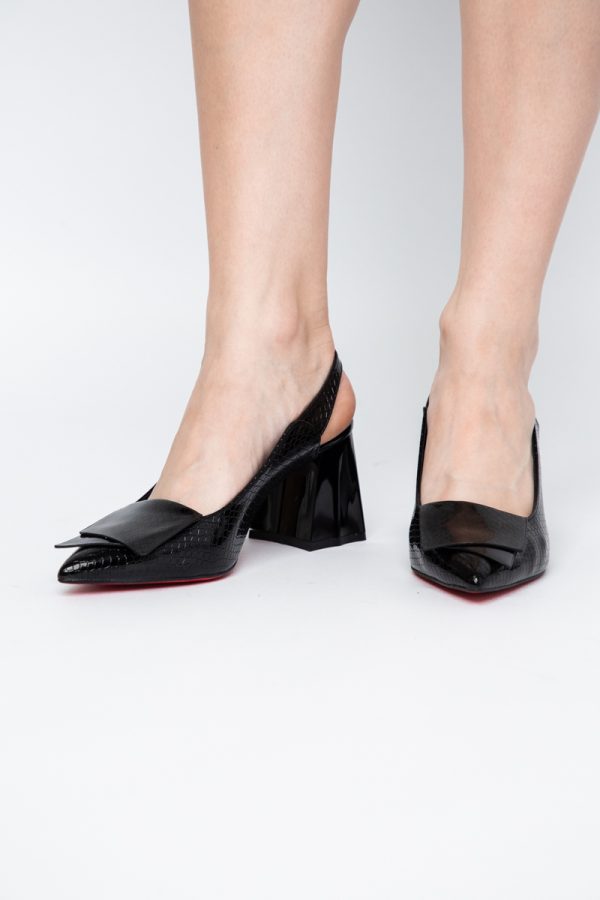 Pantofi damă cu Toc Eleganti Decupați din Piele Ecologica culoare Negru - BS20021AY2405585 173
