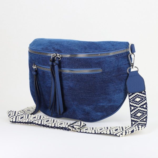 Borseta Dama - Borsetă damă crossbody albastru închis material denim