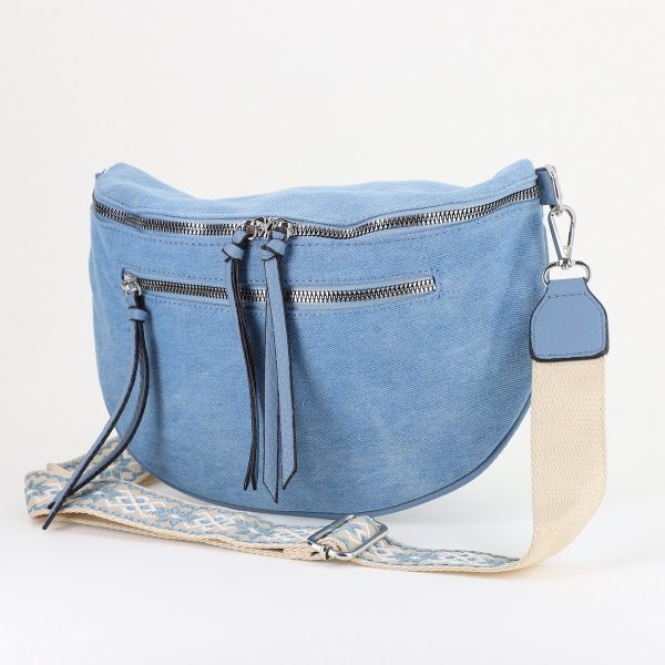 Borseta Dama - Borsetă damă crossbody albastru deschis material denim