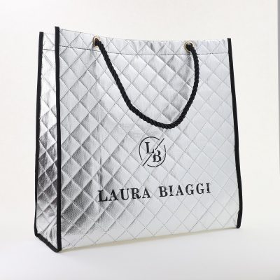 Geantă damă shopper tip sacoșă Argintie Laura Biaggi (BS10020To2406031)