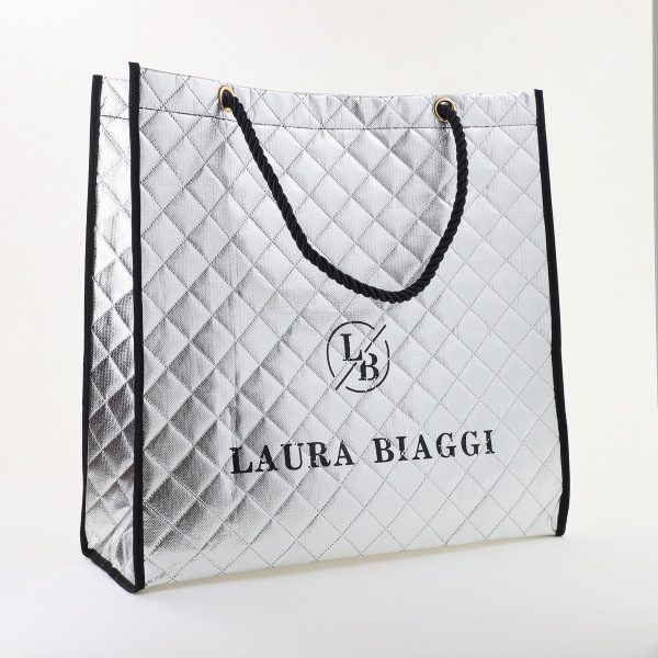 Geantă damă shopper tip sacoșă Argintie Laura Biaggi (BS10020To2406031) 171