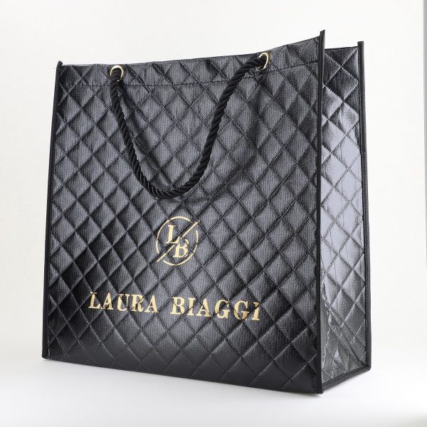 Genti Shopper - Geantă damă shopper tip sacoșă Neagră Laura Biaggi (BS10020To2406030)