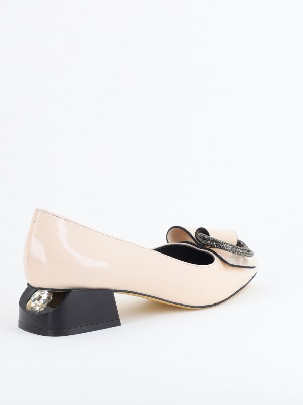 Pantofi cu Toc Eleganti din Piele Ecologica Texturată culoare Bej lucios - BS155BA2405480 175