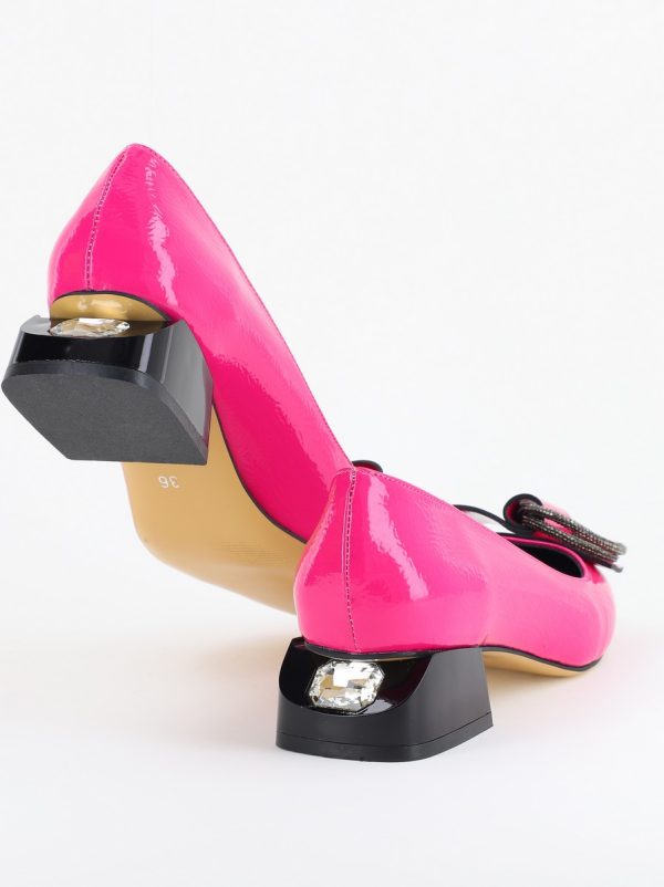 Pantofi cu Toc Eleganti din Piele Ecologica Texturată culoare Fuchsia Lac - BS155BA2405481 177