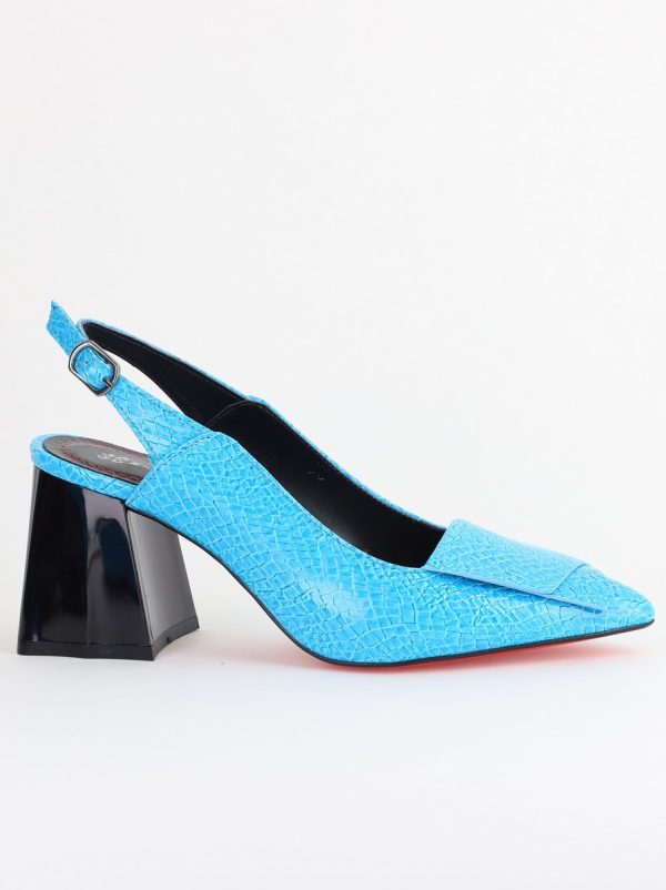 Pantofi damă cu Toc Eleganti Decupați din Piele Ecologica culoare Albastru - BS20021AY2405583 176