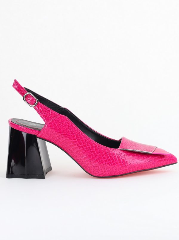 Pantofi damă cu Toc Eleganti Decupați din Piele Ecologica culoare Roz Fuchsia - BS20021AY2405592 176