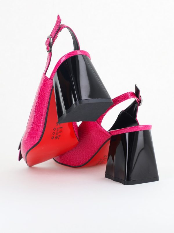 Pantofi damă cu Toc Eleganti Decupați din Piele Ecologica culoare Roz Fuchsia - BS20021AY2405592 179