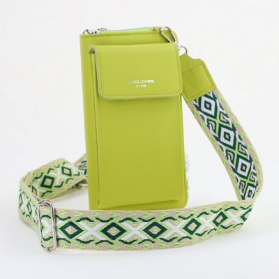 Poșetă telefon cu portofel damă din piele ecologică Verde David Jones BS7070CM2404928