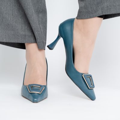 Pantofi Damă Stiletto Verde petrol Mat din Piele Ecologică (BS0202AY2411198)