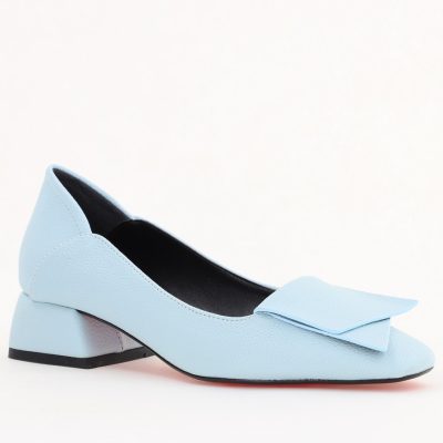 Pantofi Damă cu Toc Jos din Piele Ecologică Albastru (BS500D2403825)