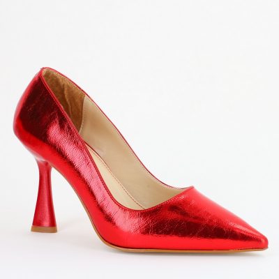 Pantofi Damă Stiletto Roșu metalic din Piele Ecologica (BS26202AY2407777)