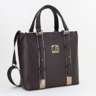 Geantă damă casual cafeniu cu un compartiment Laura Biaggi BS386MG2409011