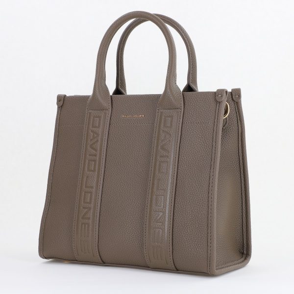 Geantă damă casual piele ecologică cu un compartiment taupe David Jones BS7172CM2409055 127