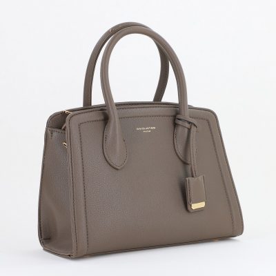 Geantă damă casual piele ecologică taupe cu un compartiment David Jones (BS7205CM2409067)