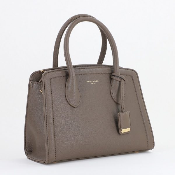 Genti Dama - Geantă damă casual piele ecologică taupe cu un compartiment David Jones (BS7205CM2409067)