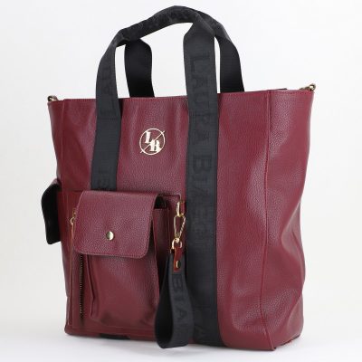 Geantă Damă Shopper Piele Ecologică Bordo de Umar Laura Biaggi BS632AB2409026