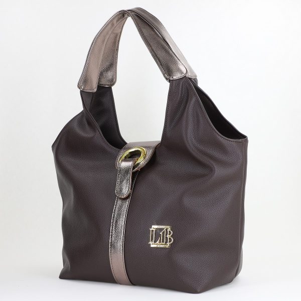 Genti Dama - Geantă Damă Shopper Piele Ecologică Cafeniu de Umar Laura Biaggi BS2421MG2409040